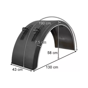 Rear Plastic Mudguard 430mm (With Mounting Bracket)