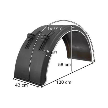 Rear Plastic Mudguard 430mm (With Mounting Bracket)