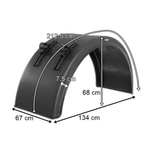Guardabarros Trasero Plástico 670mm (con Soporte de Montaje)