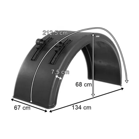 Rear Plastic Mudguard 670mm (With Mounting Bracket)