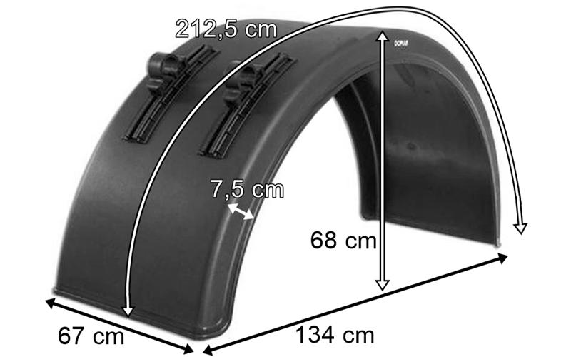 Garde-boue / Aile Plastique Arrière 670mm (Avec Support de Fixation)