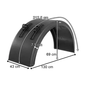 Rear Plastic Mudguard 430mm (With Mounting Bracket)