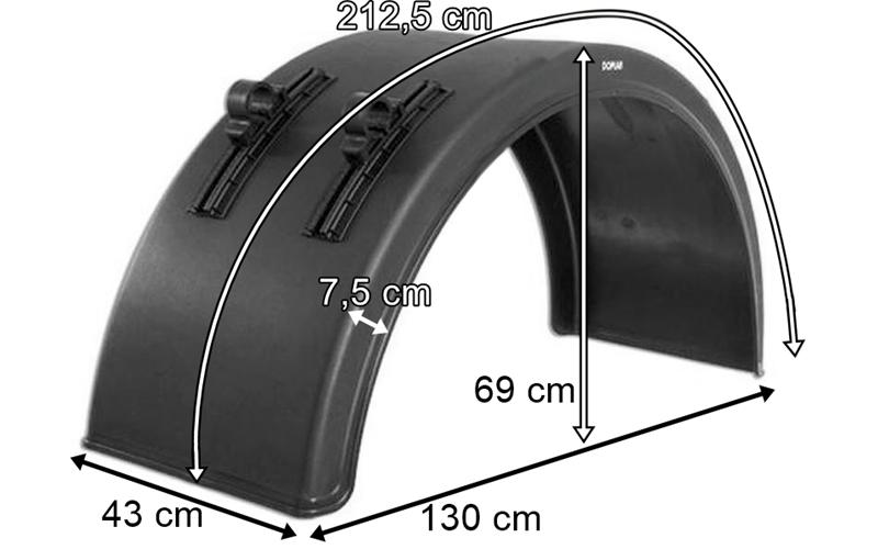 Guardabarros Trasero Plástico 430mm (con Soporte de Montaje)