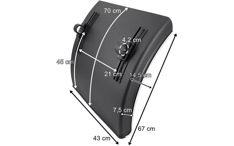 Guardabarros Trasero Plástico 430mm (con Soporte de Montaje)