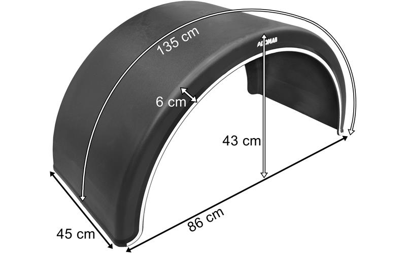 Guardabarros Trasero Plástico 450mm (sin Soporte de Montaje)