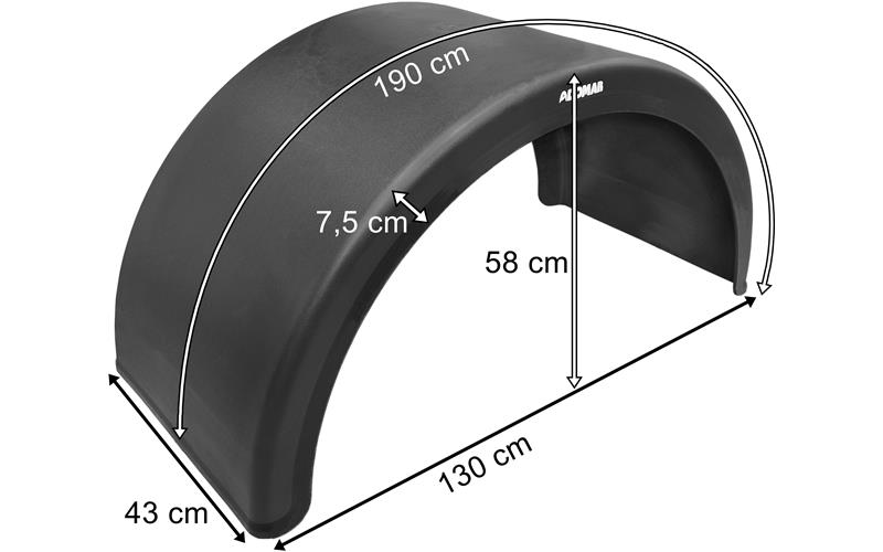 Guardabarros Trasero Plástico 430mm (sin Soporte de Montaje)