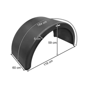 GARDE-BOUE / AILE ARRIÈRE PLASTIQUE 600MM (SANS SUPPORT DE FIXATION)  