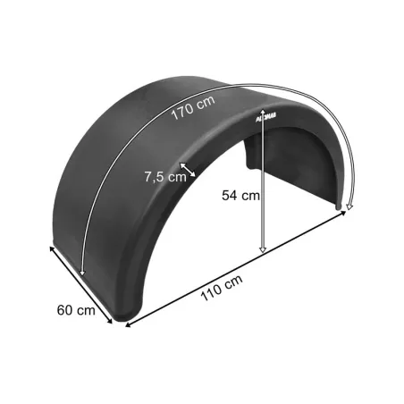 Garde-boue / Aile Arrière Plastique 600mm (Sans Support de Fixation)