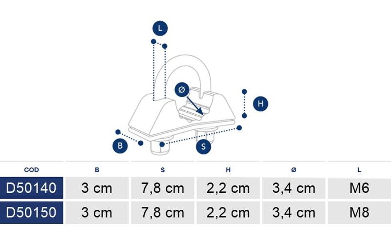 Mudguard Bracket Ø34 Flat Top M6 Bolt