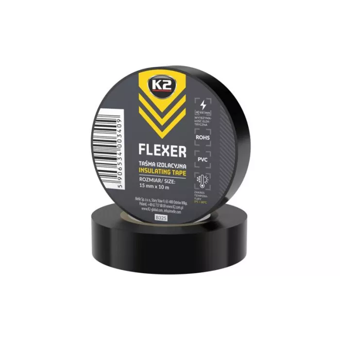 K2 Flexer Pvc Insulation Tape 15mmx10m (Black)