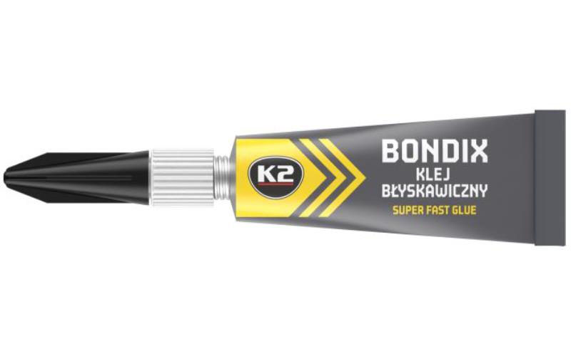K2 Bondix Pegamento de Secado Rápido para Plástico, Madera, Goma, Cuero y Cerámica 3g