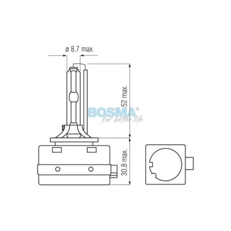Bosma Bombilla Xenón D1S 6000k 85V 35W PK32D-2 (2 Piezas)