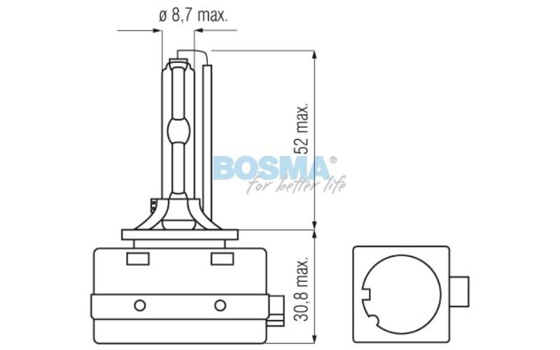 Bosma Xenon Glühlampe D1S 6000k 85V 35W PK32D-2 (2 Stück)