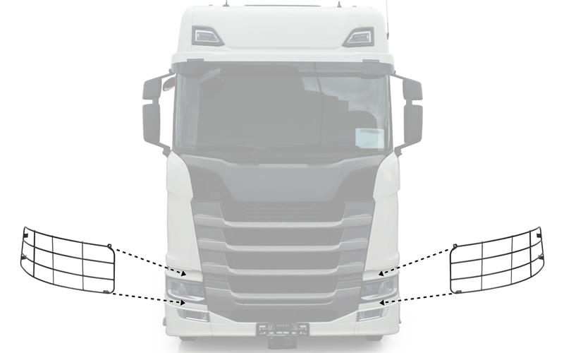 Scania R / S Series Parrilla de Protección Faro Delantero Dch / Izq