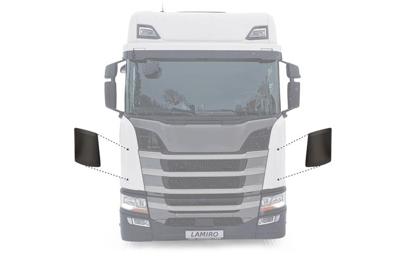 Scania Series R / S Tapa Esquina de Guardabardos Corta
