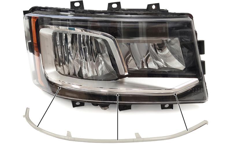 Scania 7 (2017-) światłowód DRL Lampy Dziennej Reflektora Prawy (Full LED)