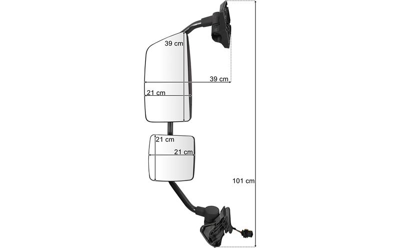 Volvo FMX5 Mirror LH (Heated, Manually Adjustable)