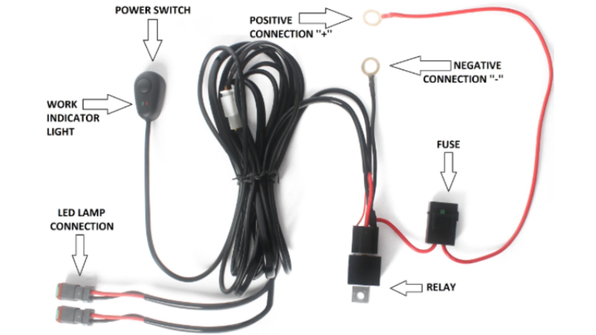 Wiring Harness For LED Work Lamp Installation 120W 2x2.5