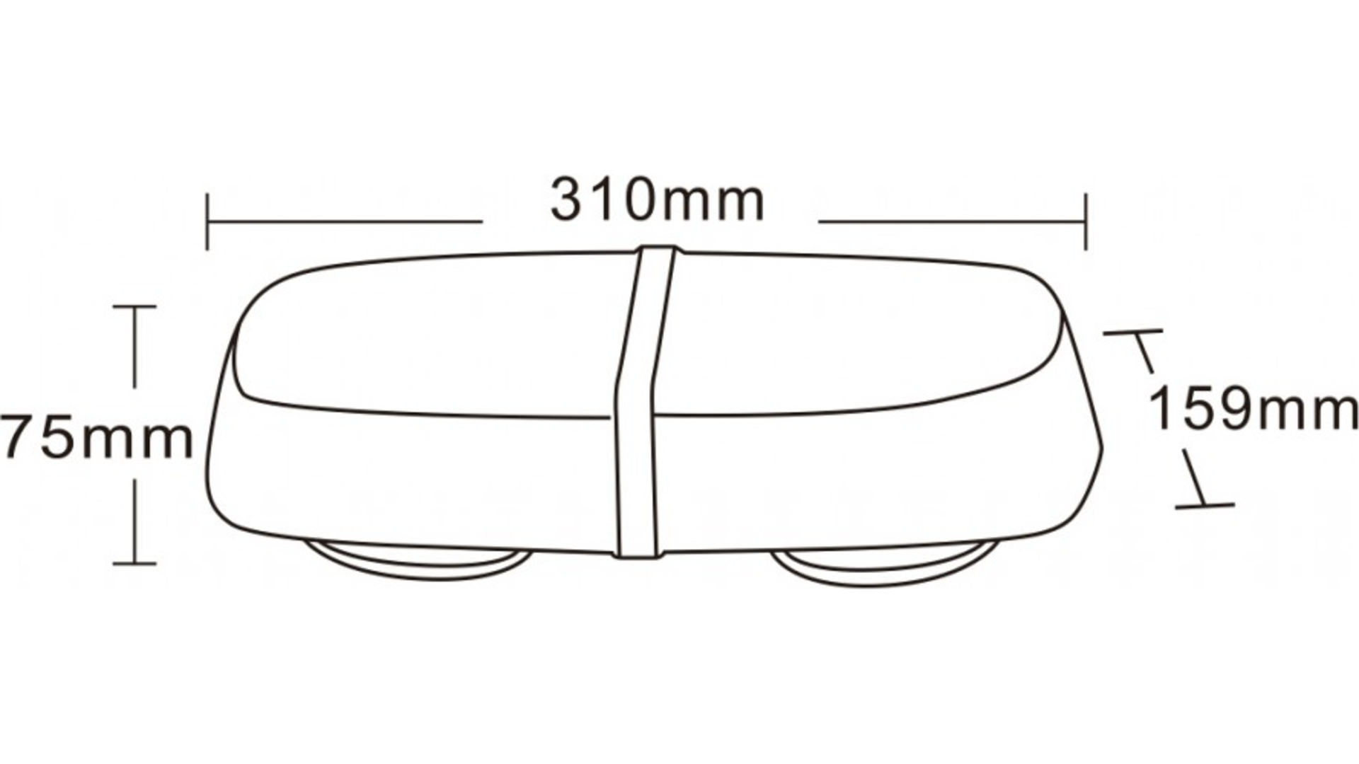LED Warning Light Bar 310x159mm R65 R10
