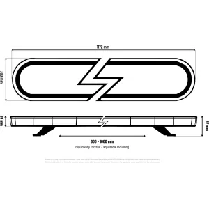 LED Warning Light Bar 1172x300mm R65 R10