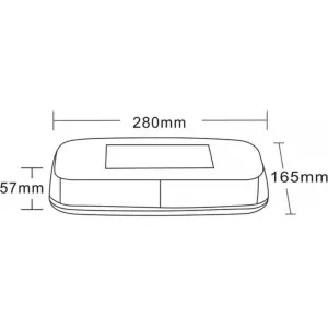 Rampe Lumineuse d'avertissement LED 280x165mm R65 R10