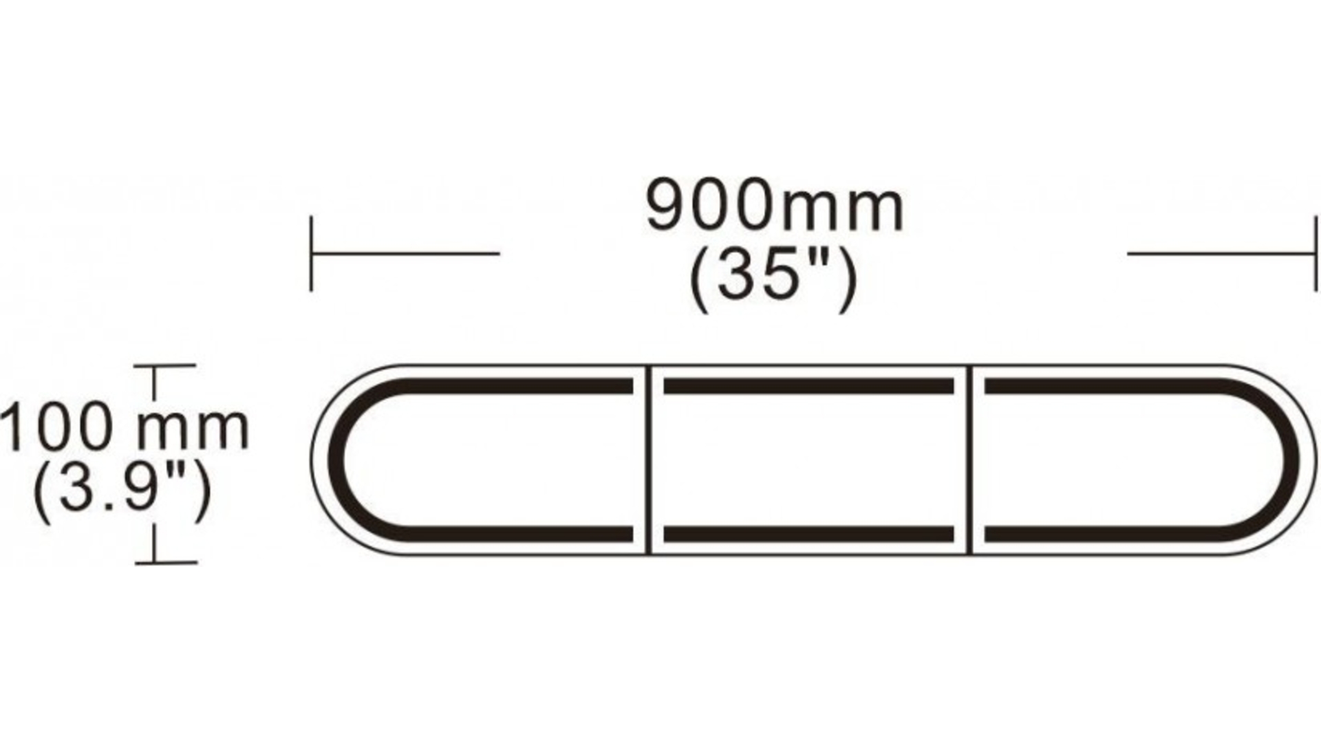 LED Warning Light Bar 900x100mm R65 R10