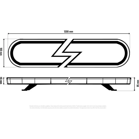 LED Warning Light Bar 1200x100mm R65 R10