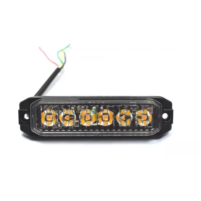 Strobe Lamp Tl 6 X LED 12 / 24V R10 R65 (Yellow)