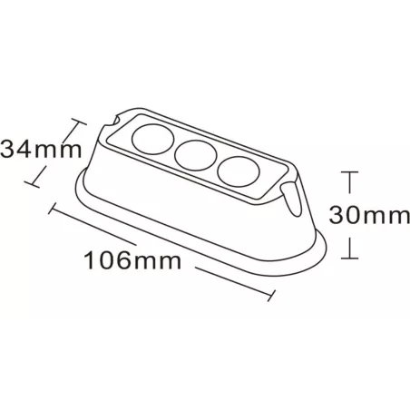Strobe Lamp 3 X LED 9W 12 / 24V R65 R10 (Yellow)
