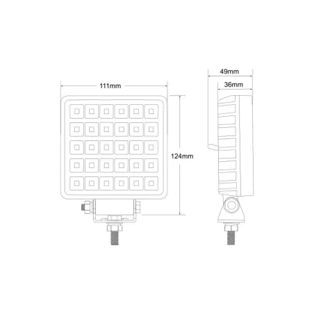 КВАДРАТНАЯ РАБОЧАЯ ФАРА 30 X LED С ВЫКЛЮЧАТЕЛЕМ