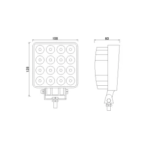 Square Work Lamp 16 X LED
