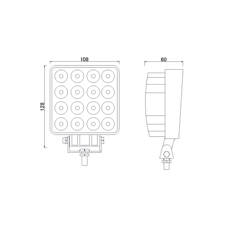 Square Work Lamp 16 X LED
