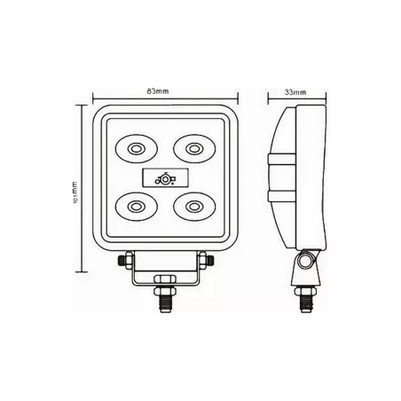 Phare de Travail 5 X LED 3W Flood Avec Câble de 2m