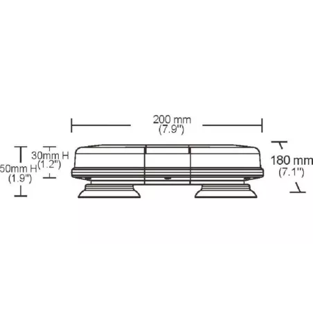 LED Warning Light Bar 200x180mm