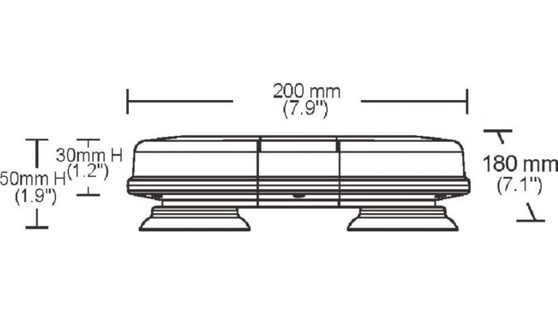 LED Warning Light Bar 200x180mm