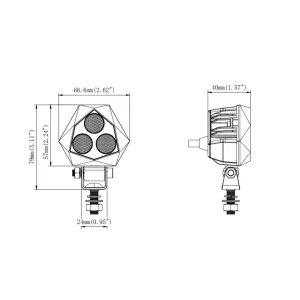 Phare de Travail Triangulaire 3 X LED
