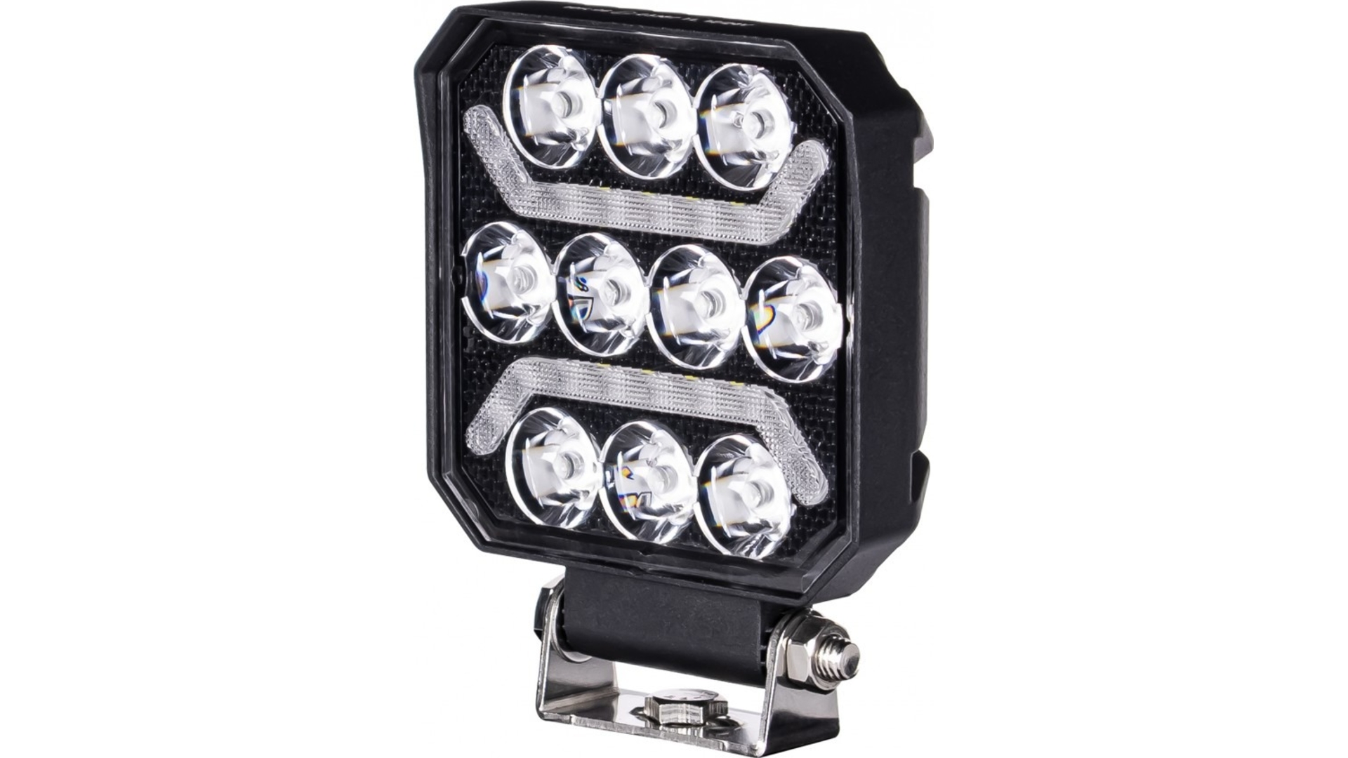 Phare de Travail 10 X LED + 2 X Bandes LED (Orange)