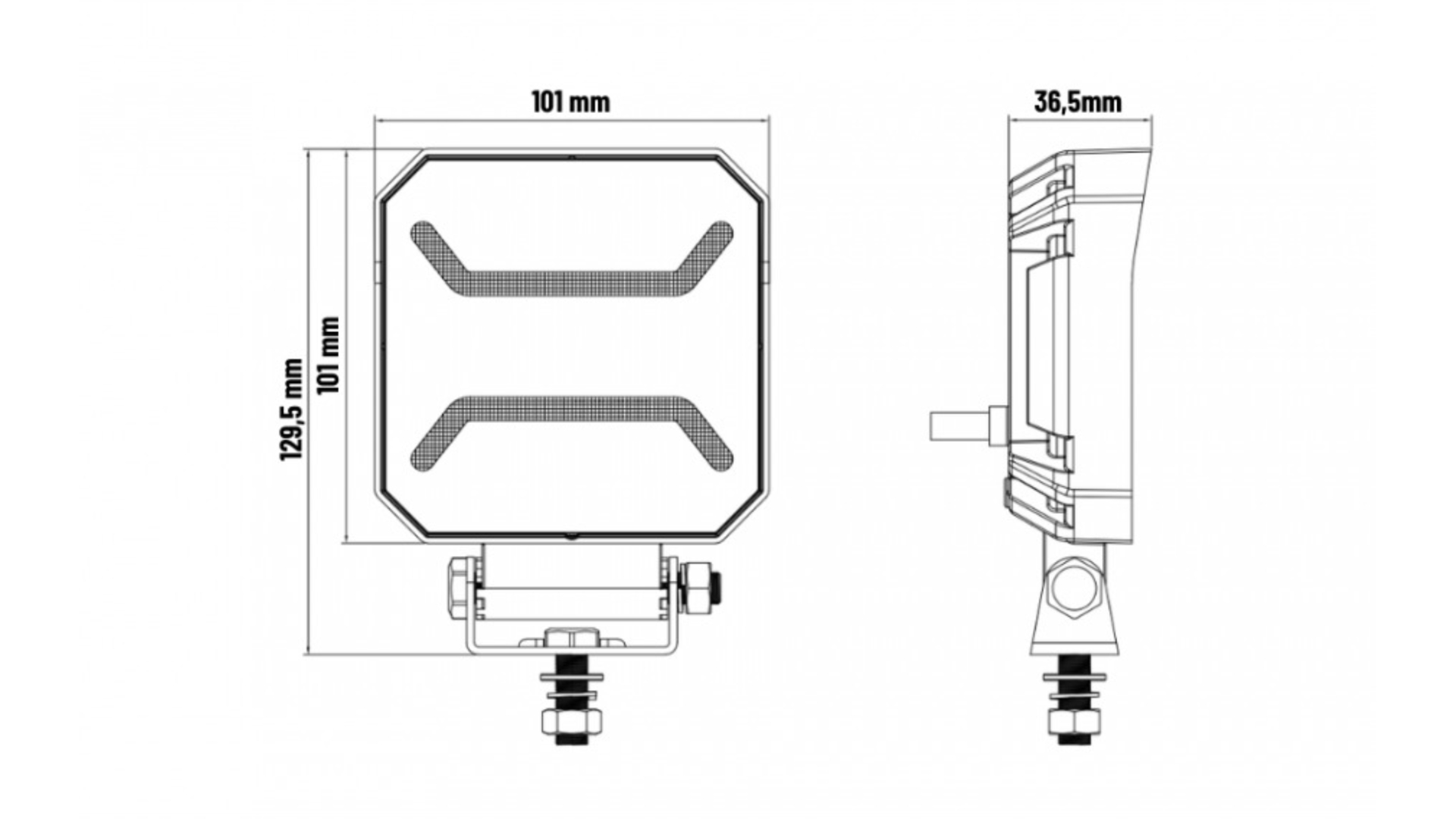 Work Lamp 10 X LED + 2 X LED Strips (Amber)
