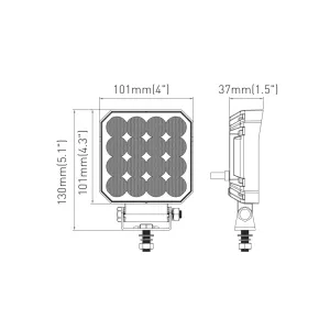 Phare de Travail Carré 16 X LED