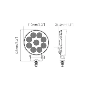 Runde Arbeitsleuchte 9 X LED Plus
