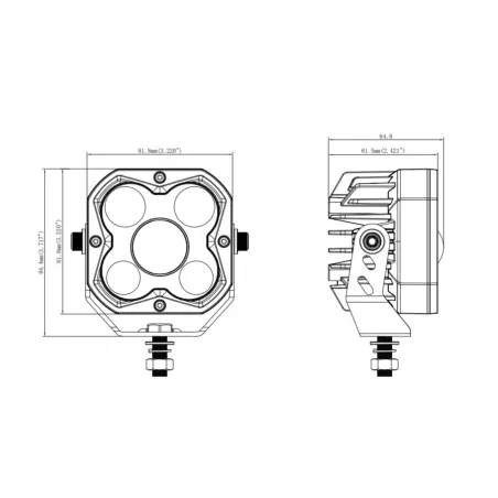 РАБОЧАЯ ФАРА 4 X LED + 1 X LED С ЛИНЗОЙ