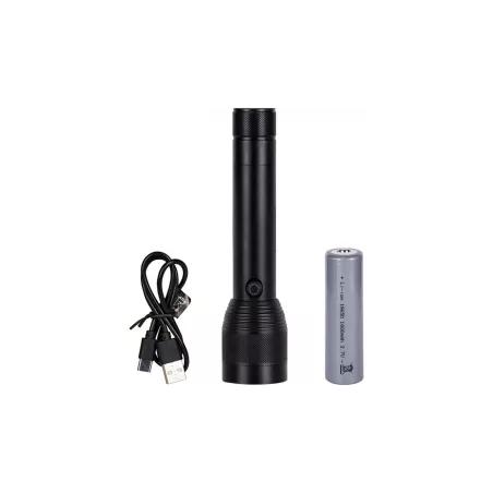 Taktische Taschenlampe LED Xpg 10W 300lm Usb-D Akkubetrieben, 5 Leuchtmodi