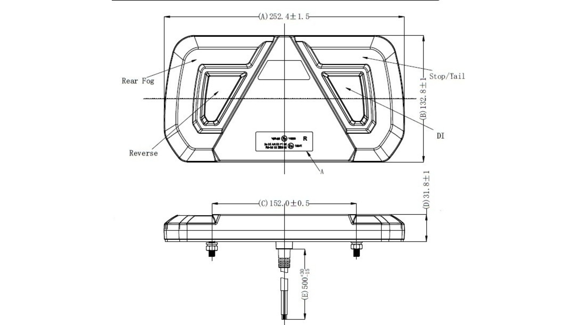 Tail Lamp 32 X LED 12 / 24V With Triangle LH