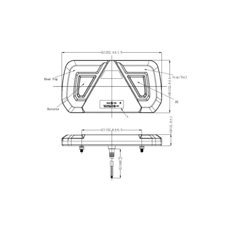 Feu Arrière 32 X LED 12 / 24V Avec Triangle Droit