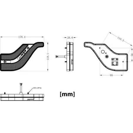 Rückleuchte LED 3-Funktion Mit Dynamischem Blinker Rechts