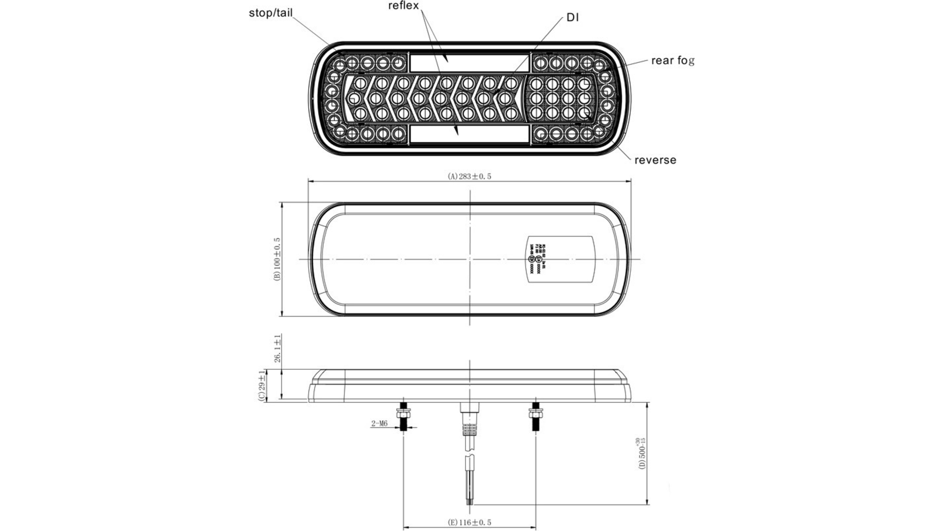 Feu Arrière LED 12 / 24V Avec Clignotant Dynamique