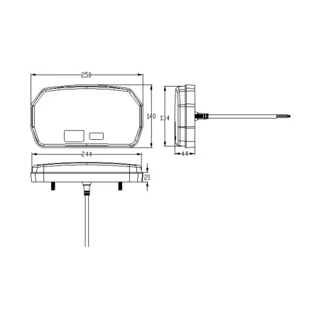 Rückleuchte LED 12 / 24V Mit Dreieck Rechts