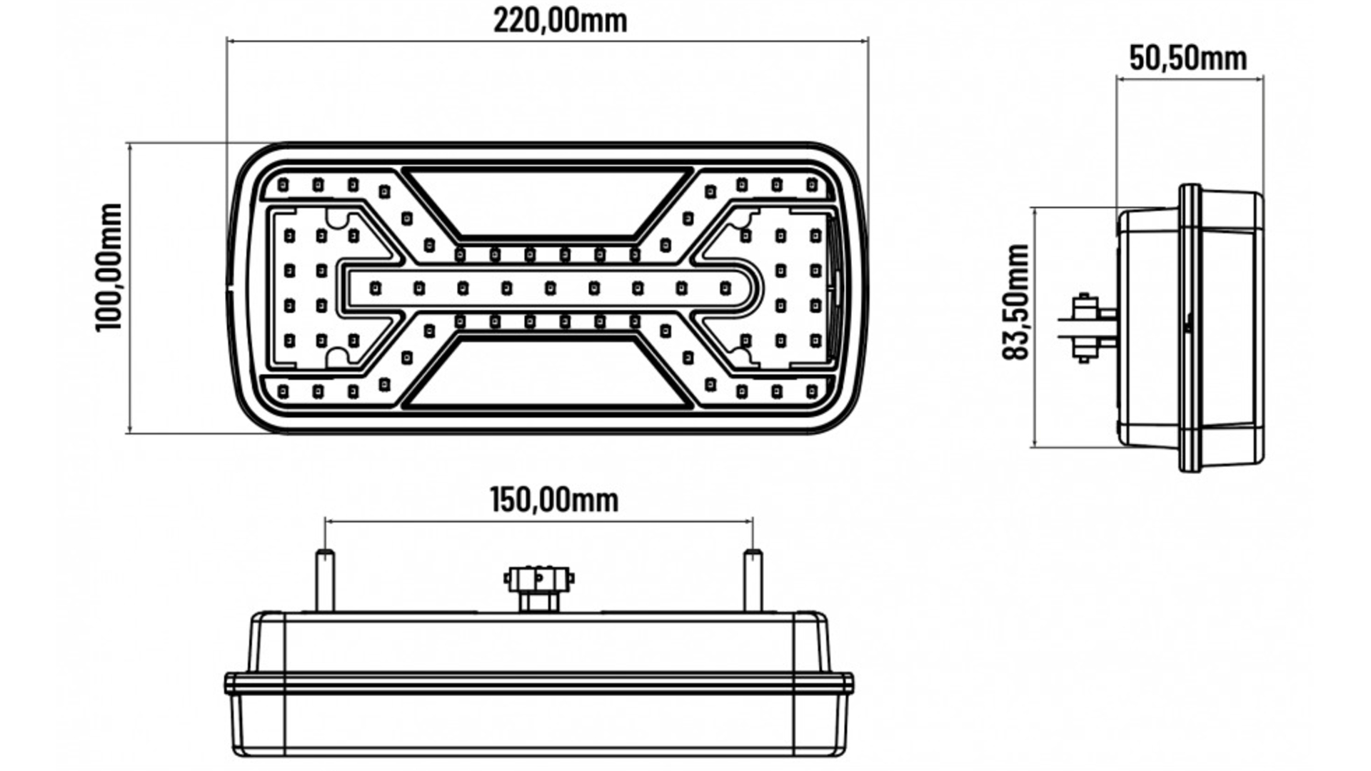 Rückleuchte LED X-Spider 1 Rückfahrleuchte Mit Bajonettanschluss