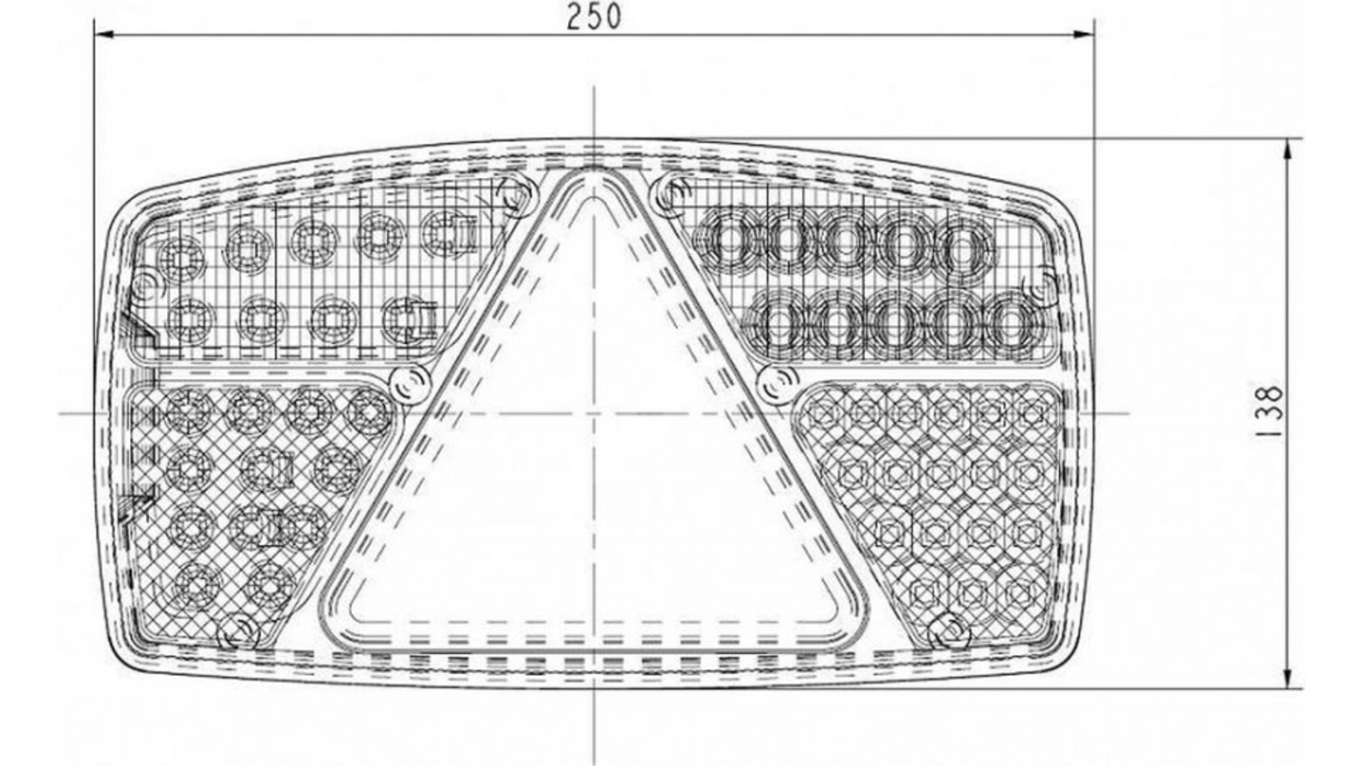 Lampa Zespolona Tylna 53 X LED z Trójkątem Prawa