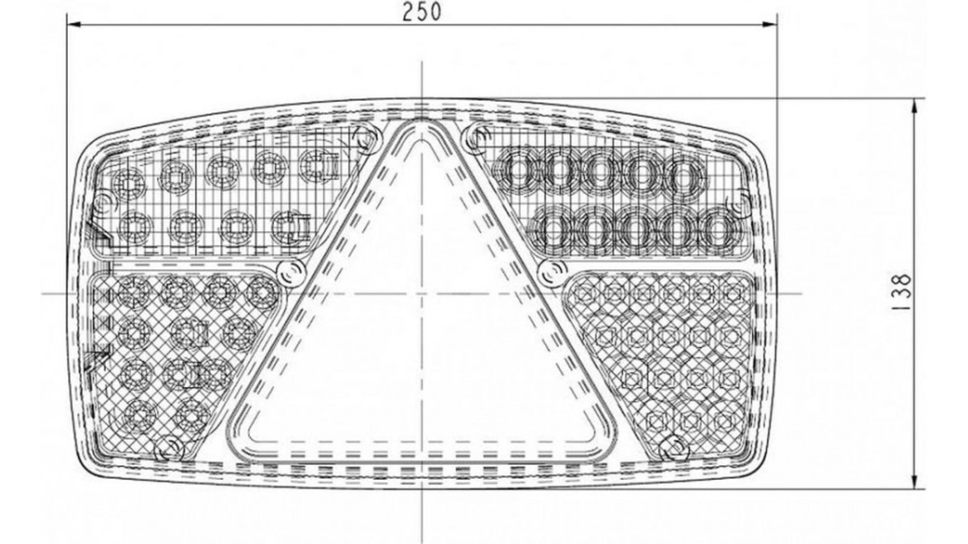 Rückleuchte 53 X LED Mit Dreieck Links